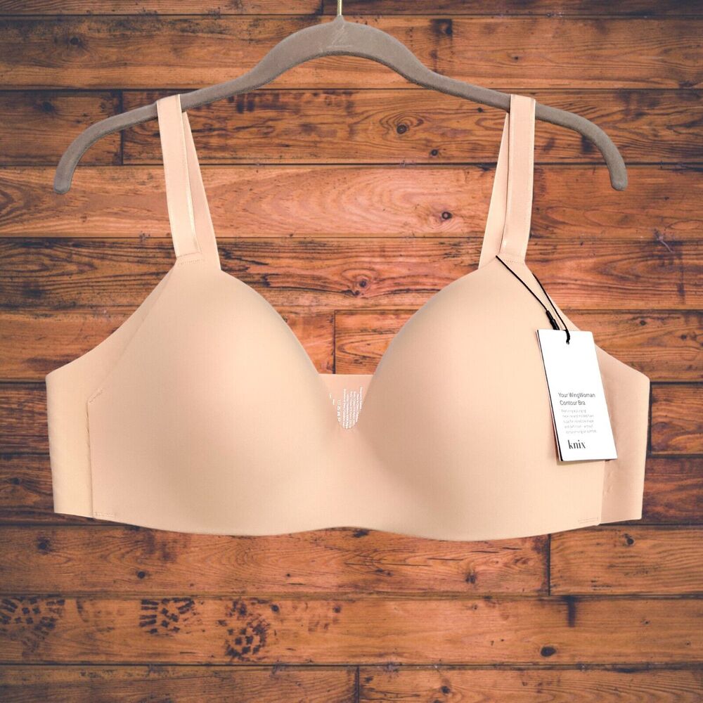 Knix Wing Woman Contour Bra Size 40B Warm Sand Wireless T Shirt Adjustable NWT